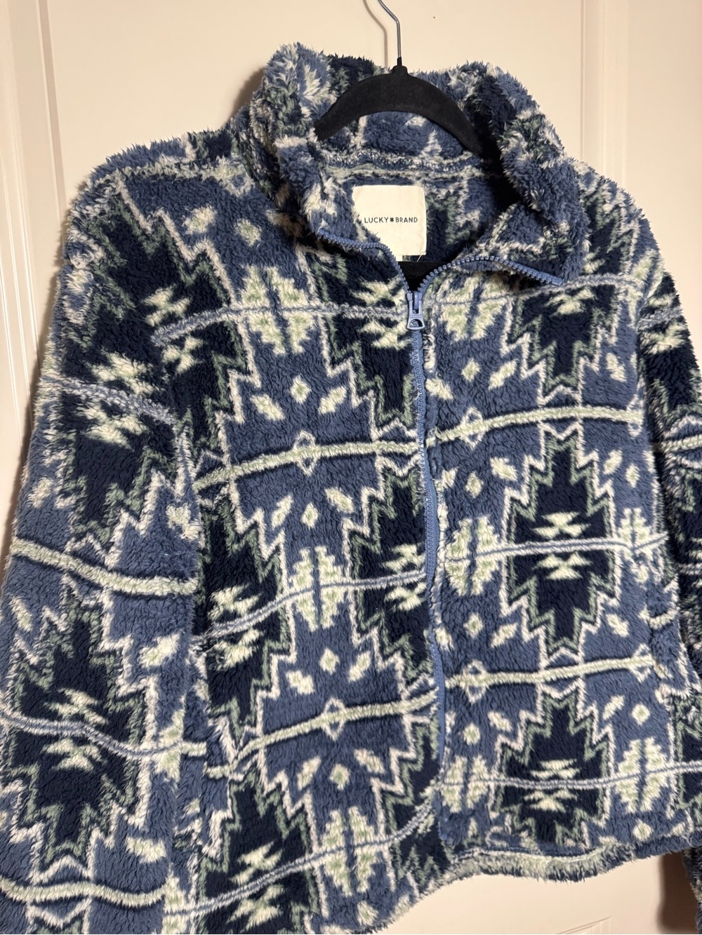 Lucky Brand Aztec sherpa fleece jacket size M women’s - Picture 5 of 14
